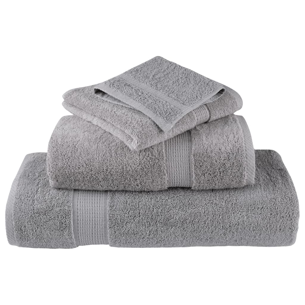 6-dijelni vrhunski set ručnika SOLUND sivi 600 gsm