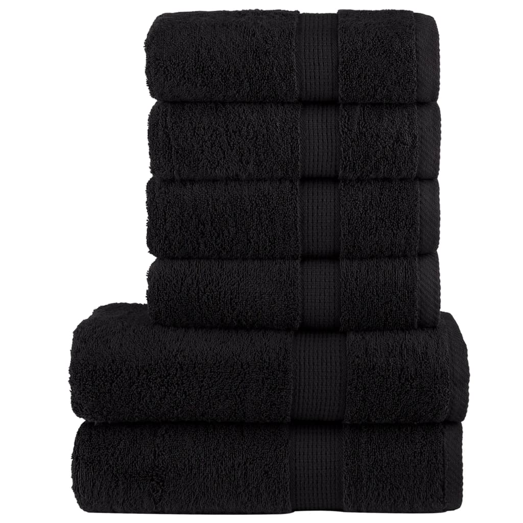 6-dijelni vrhunski set ručnika SOLUND crni 600 gsm