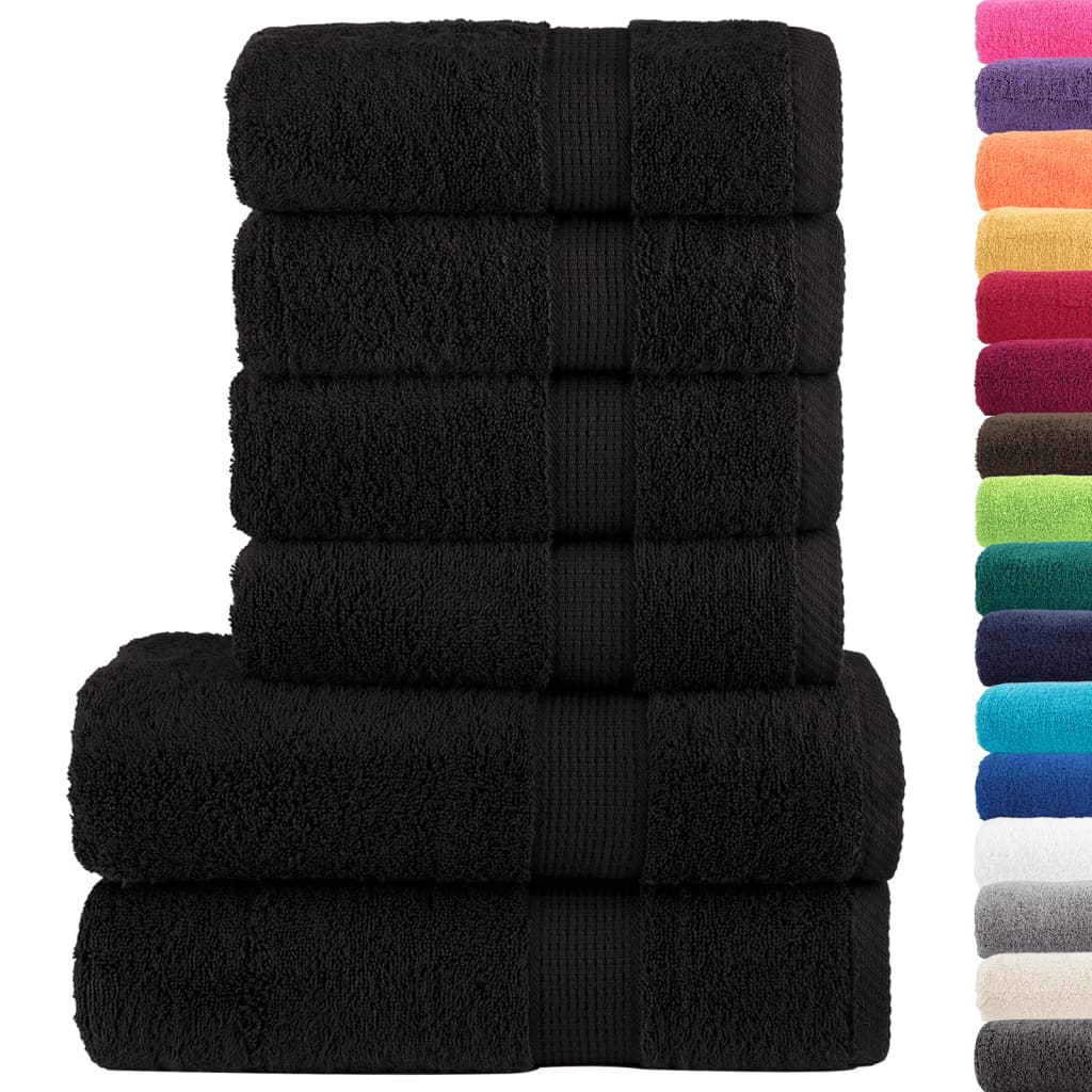 6-dijelni vrhunski set ručnika SOLUND crni 600 gsm