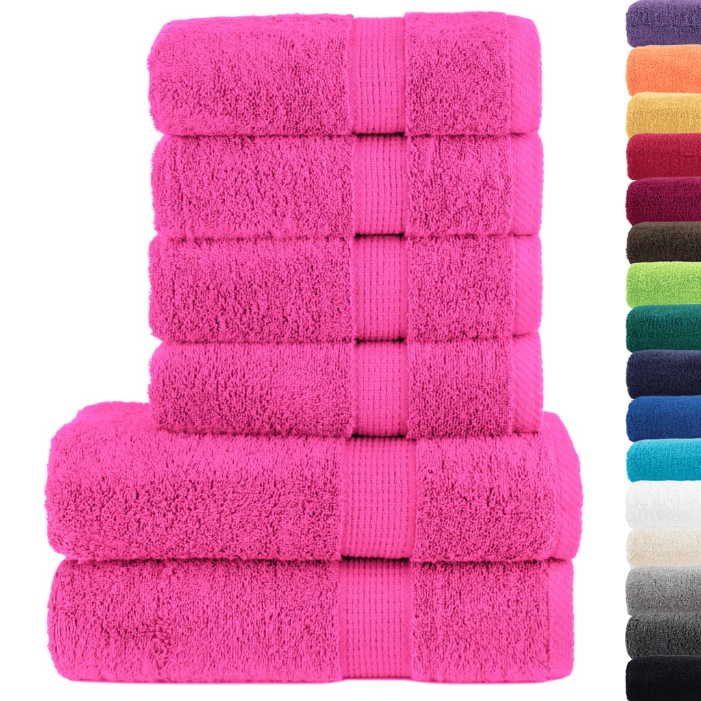 6-dijelni vrhunski set ručnika SOLUND ružičasti 600 gsm