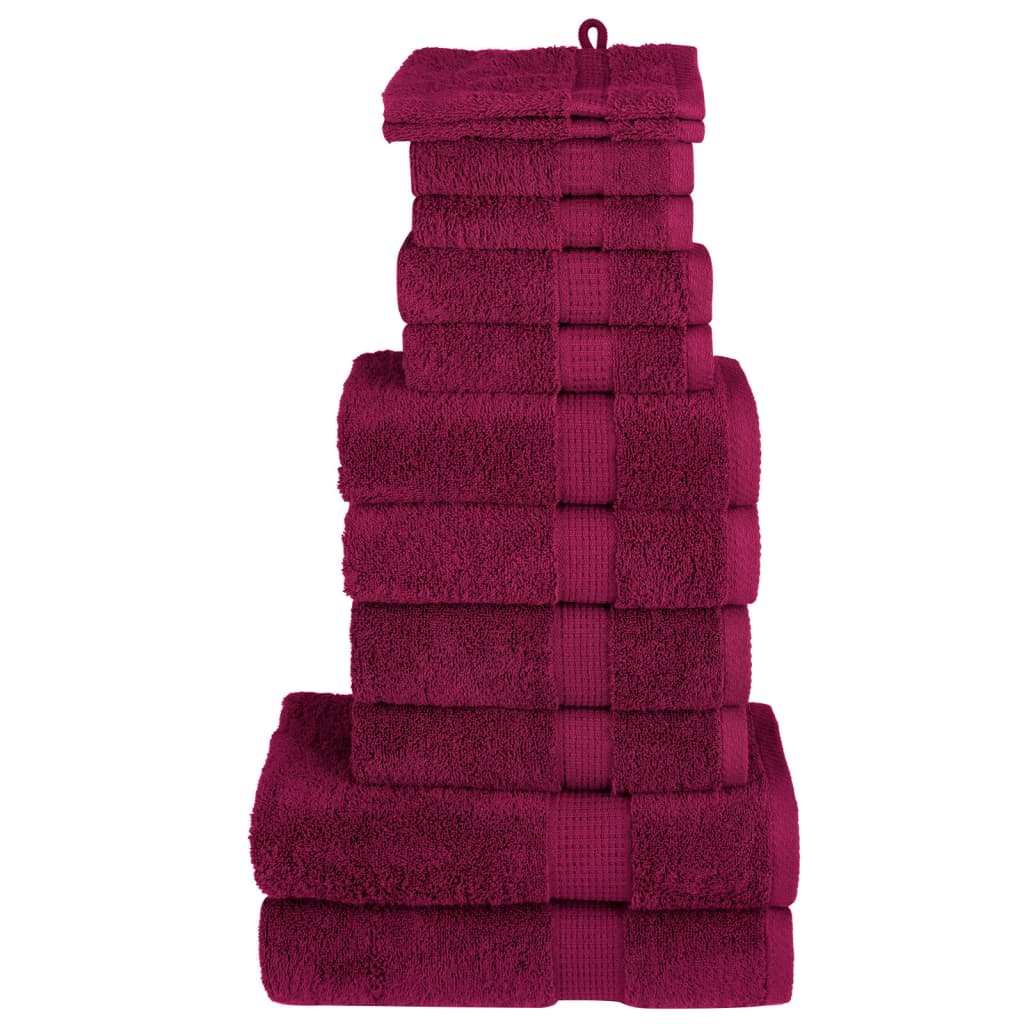 12-dijelni vrhunski set ručnika SOLUND bordo 600 gsm