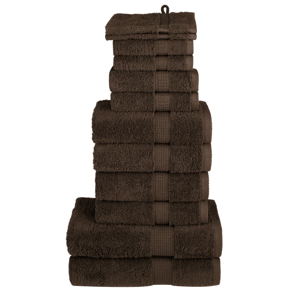 12-dijelni vrhunski set ručnika SOLUND smeđi 600 gsm