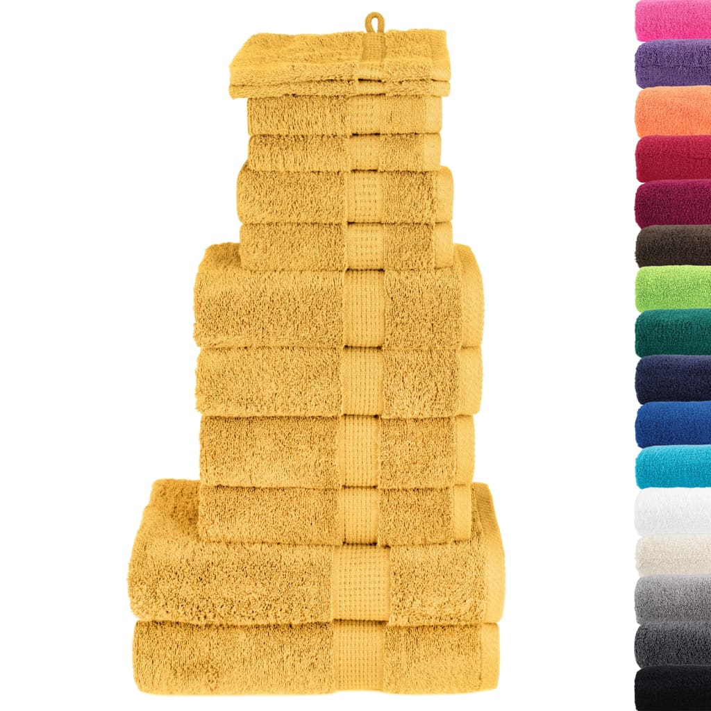 12-dijelni vrhunski set ručnika SOLUND zlatni 600 gsm