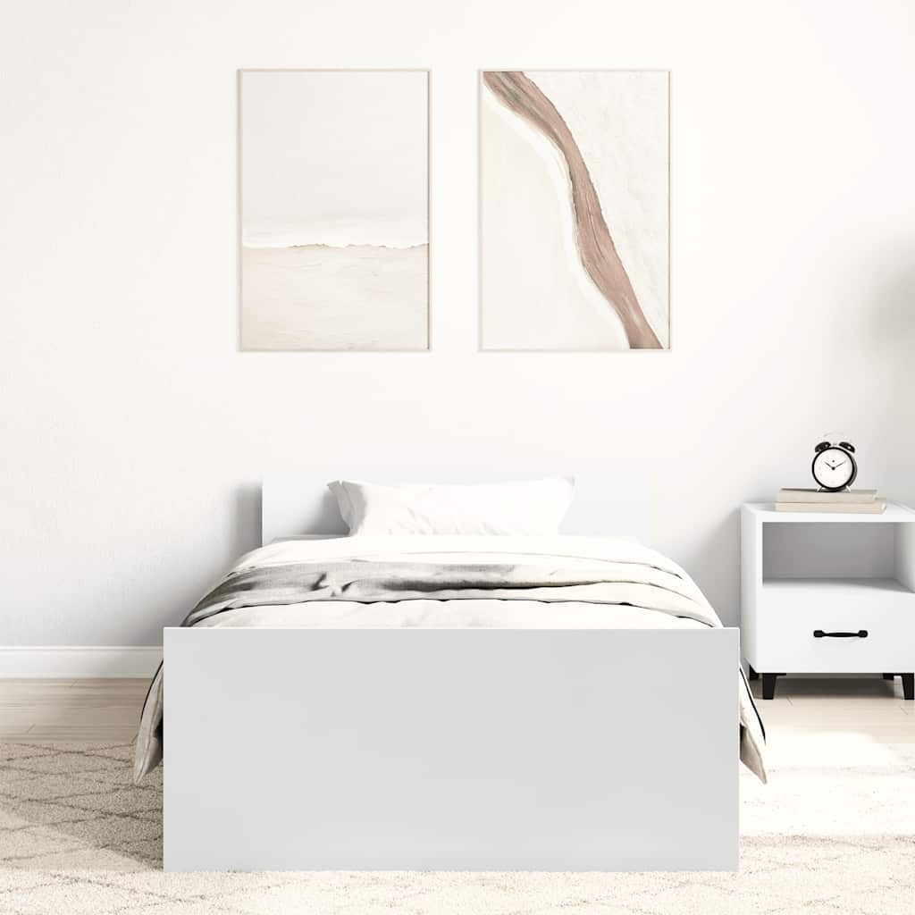 Okvir za krevet bijeli 90x200 cm konstruirano drvo