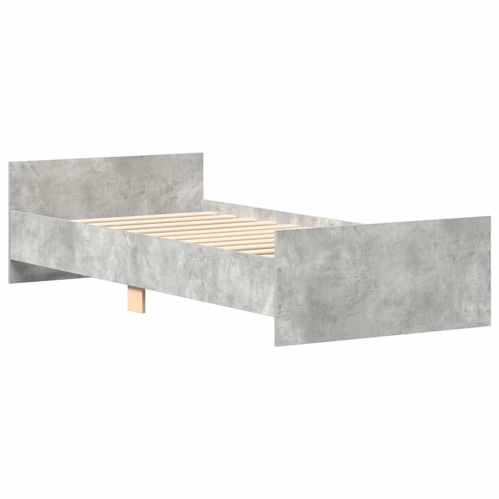 Okvir kreveta boja betona 90x200 cm od konstruiranog drva