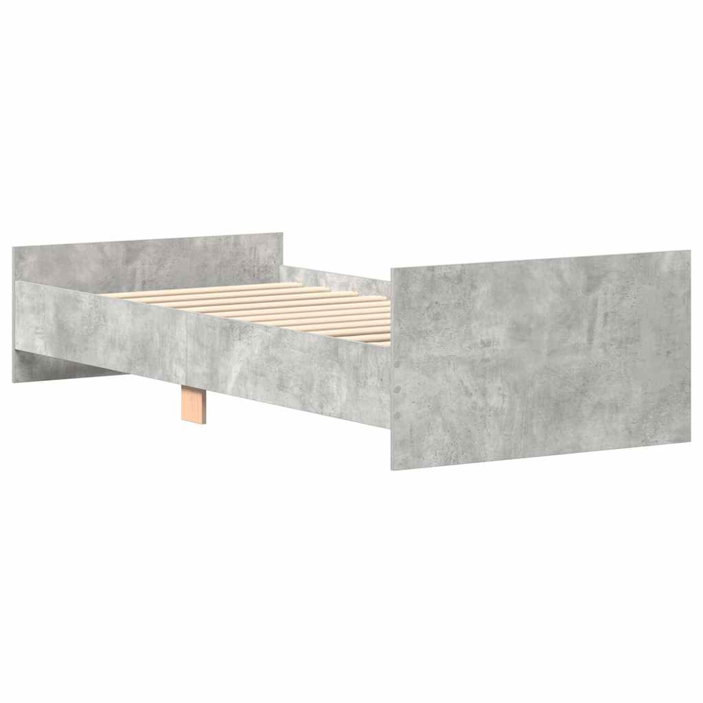 Okvir kreveta boja betona 90x200 cm od konstruiranog drva