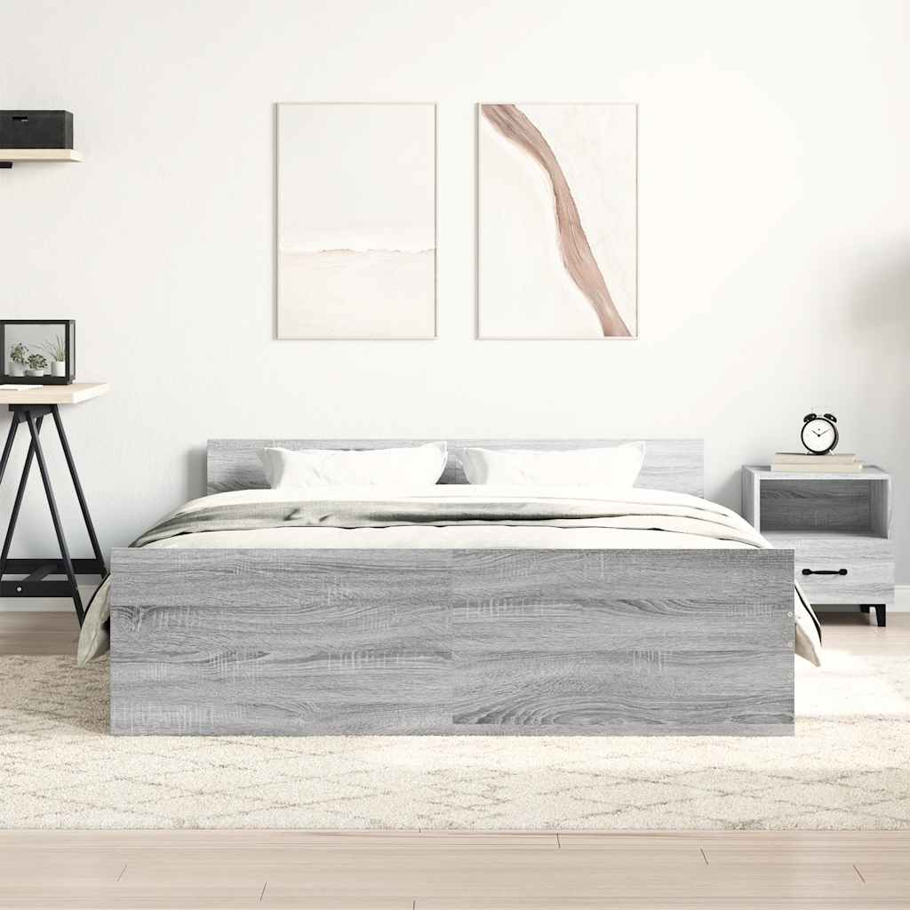 Okvir kreveta s uzglavljem i podnožjem boja hrasta 120x200 cm