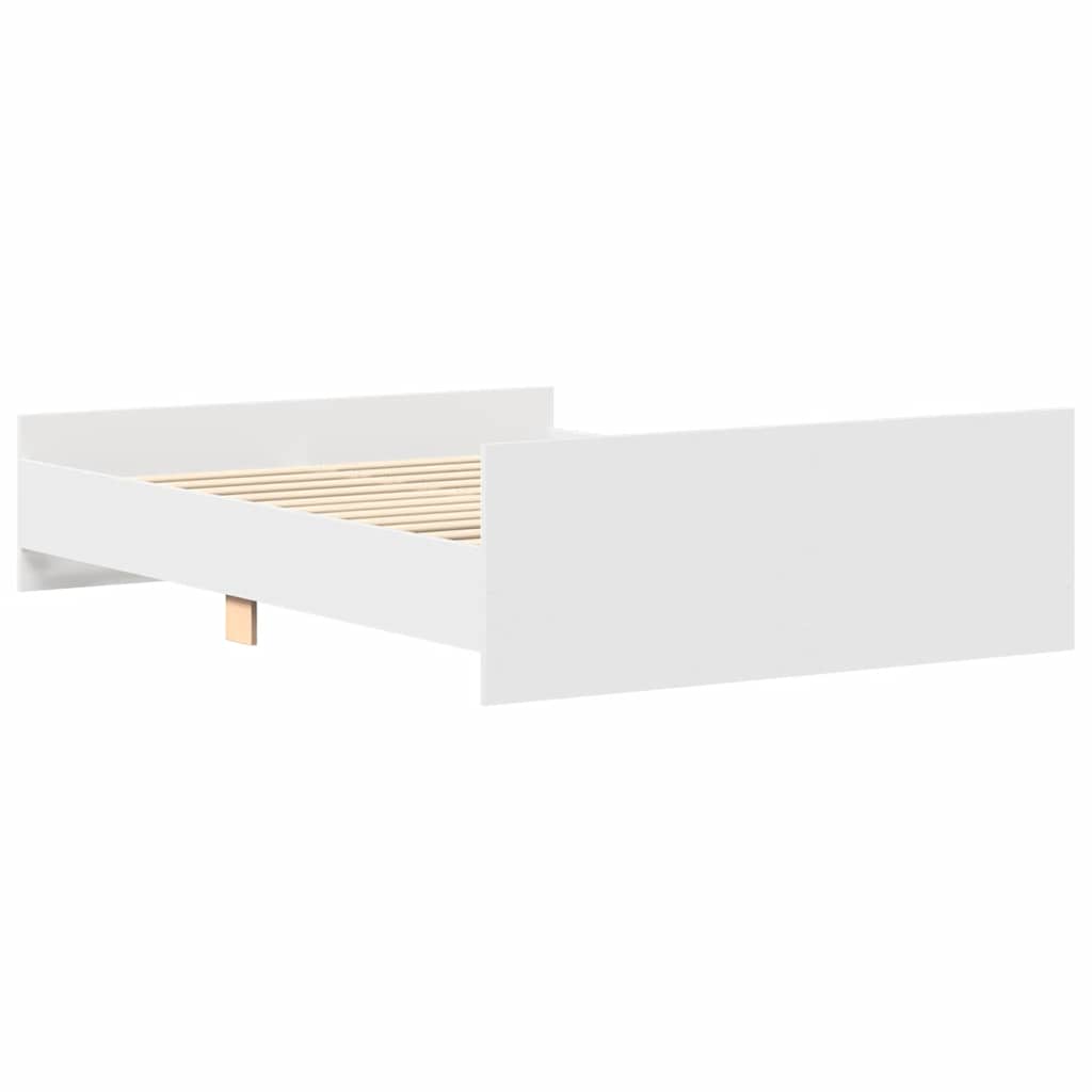 Okvir kreveta s uzglavljem i podnožjem bijeli 150 x 200 cm