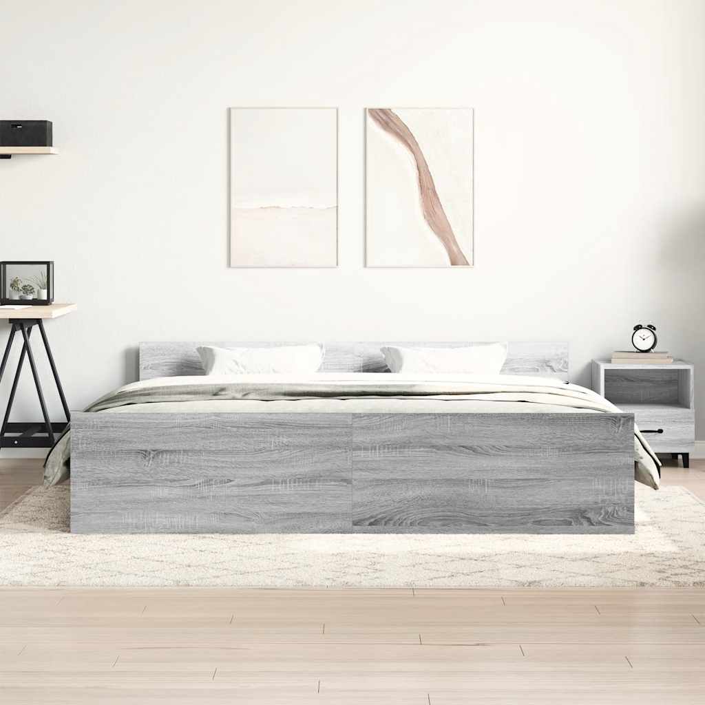 Okvir kreveta s uzglavljem i podnožjem boja hrasta 160 x 200 cm