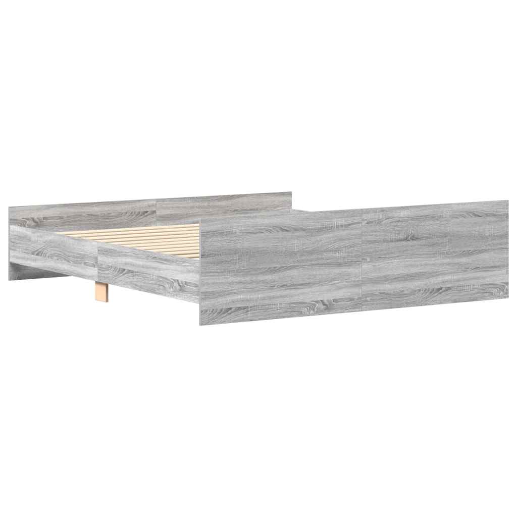 Okvir kreveta s uzglavljem i podnožjem boja hrasta 160 x 200 cm