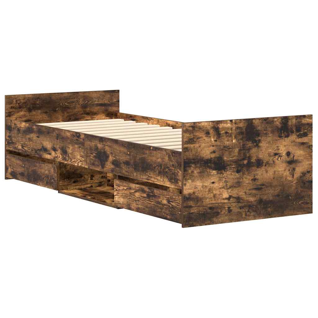 Okvir kreveta s uzglavljem i podnožjem boja hrasta 90 x 200 cm