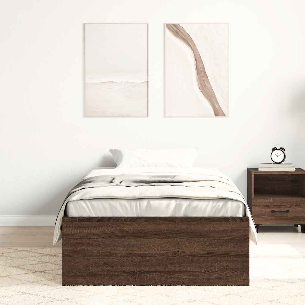Okvir za krevet smeđa boja hrasta hrasta 100x200 cm