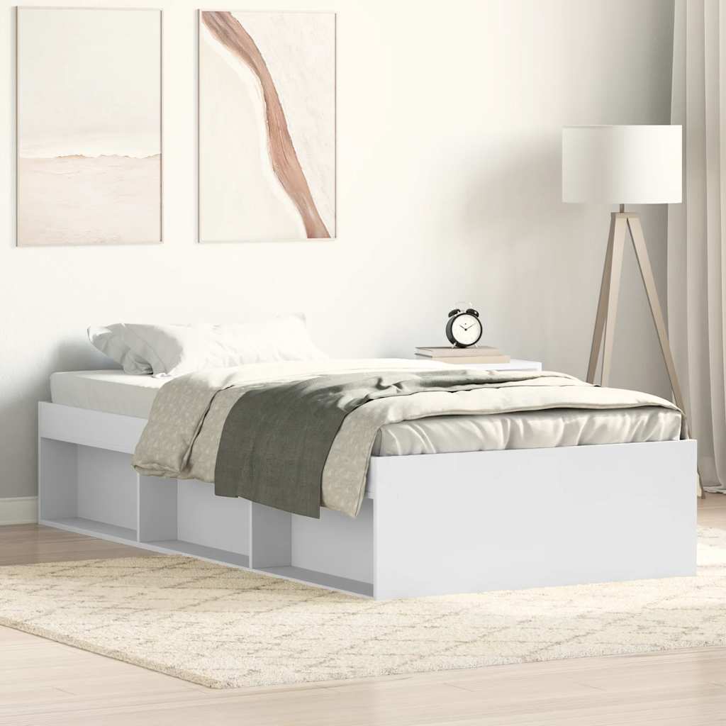 Okvir kreveta bijeli 75 x 190 cm mali za jednu osobu
