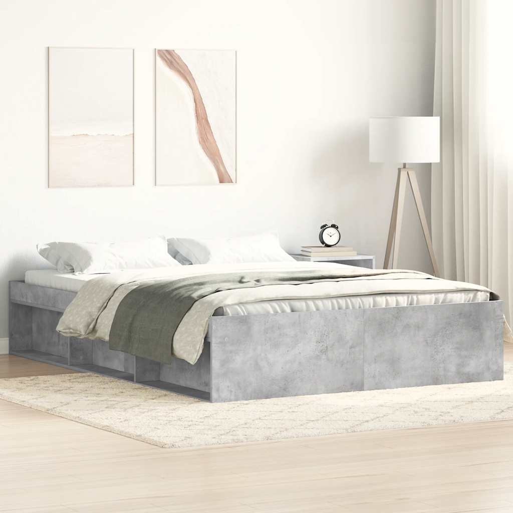Okvir za krevet siva boja betona 120x200 cm