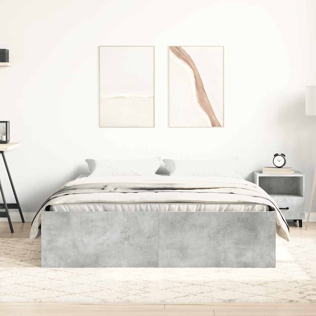 Okvir za krevet siva boja betona 140x200 cm