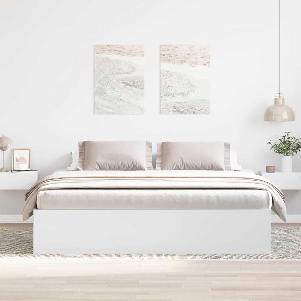 okvir za krevet bijeli 200 x 200 cm
