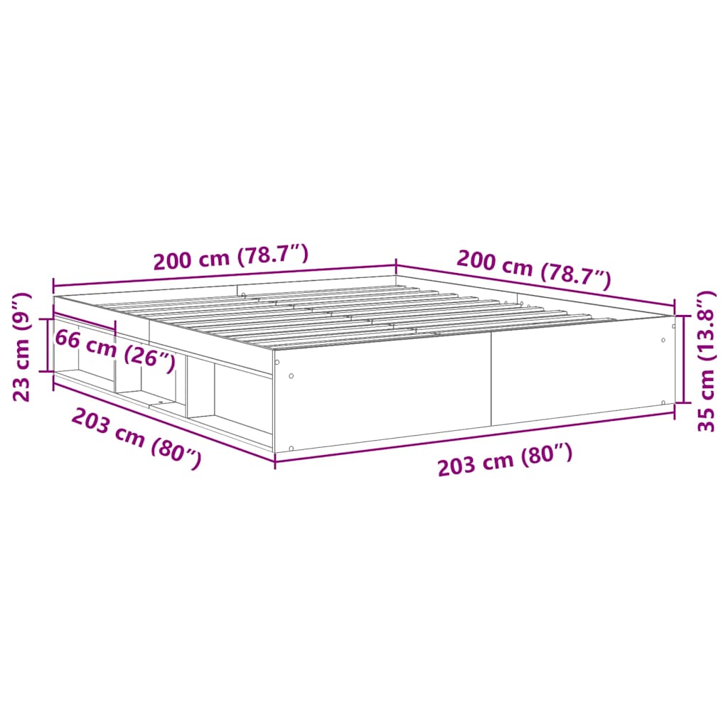 Okvir za krevet crni 200x200 cm
