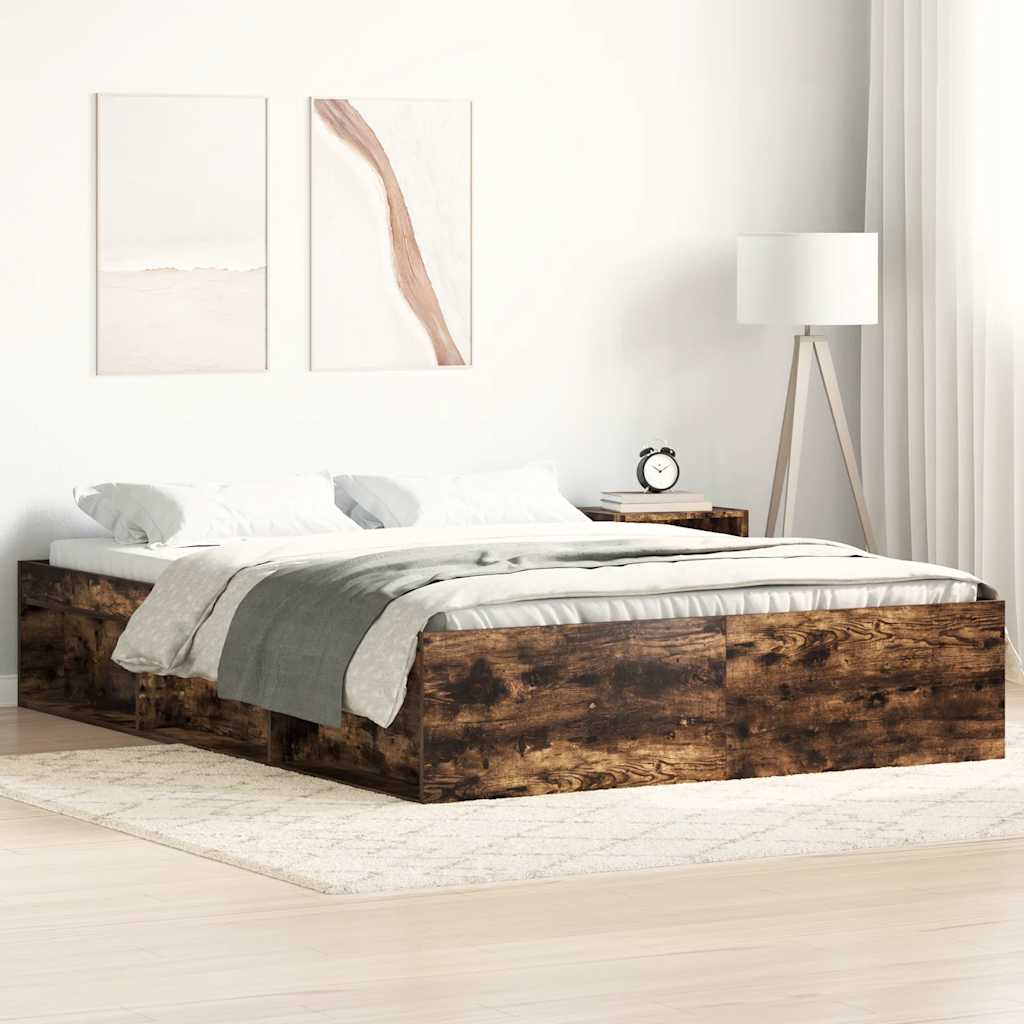 Okvir za krevet boja dimljenog hrasta 140x190 cm