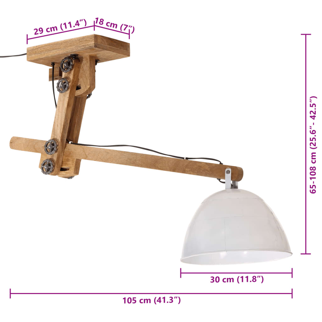 Stropna svjetiljka 25 W bijela 105x30x65-108 cm E27