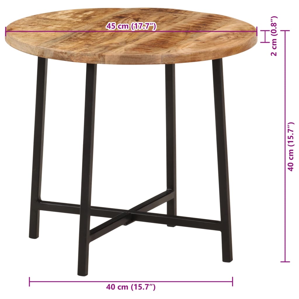 Stolić za kavu 45 x 45 x 40 cm od masivnog drva manga i željeza