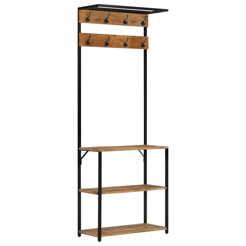 Stalak za kapute s prostorom za cipele 68x30x182 cm drvo manga