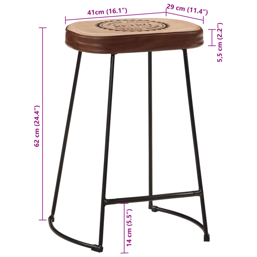 Barski stolci 2 kom tamnosmeđi 41 x 29 x 62 cm
