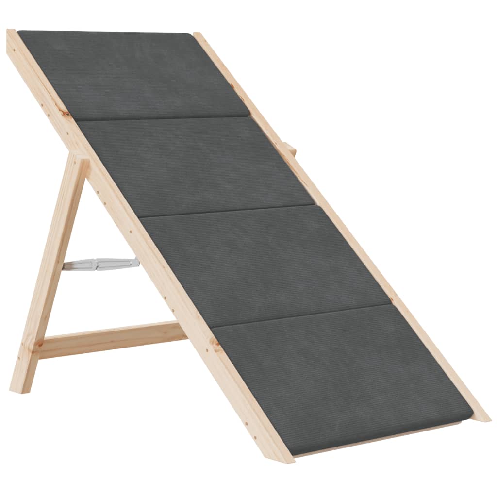 Stepenice za pse sive 105 x 47 cm od masivne jelovine