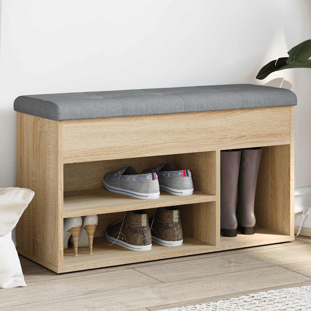 Klupa za cipele boja hrasta 82 x 32 x 45,5 cm konstruirano drvo