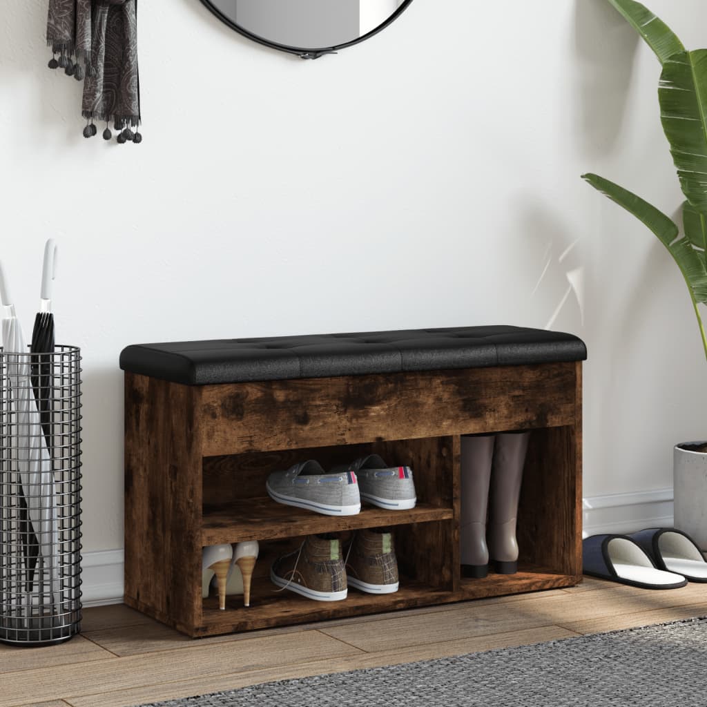 Klupa za cipele boja hrasta 82 x 32 x 45,5 cm konstruirano drvo