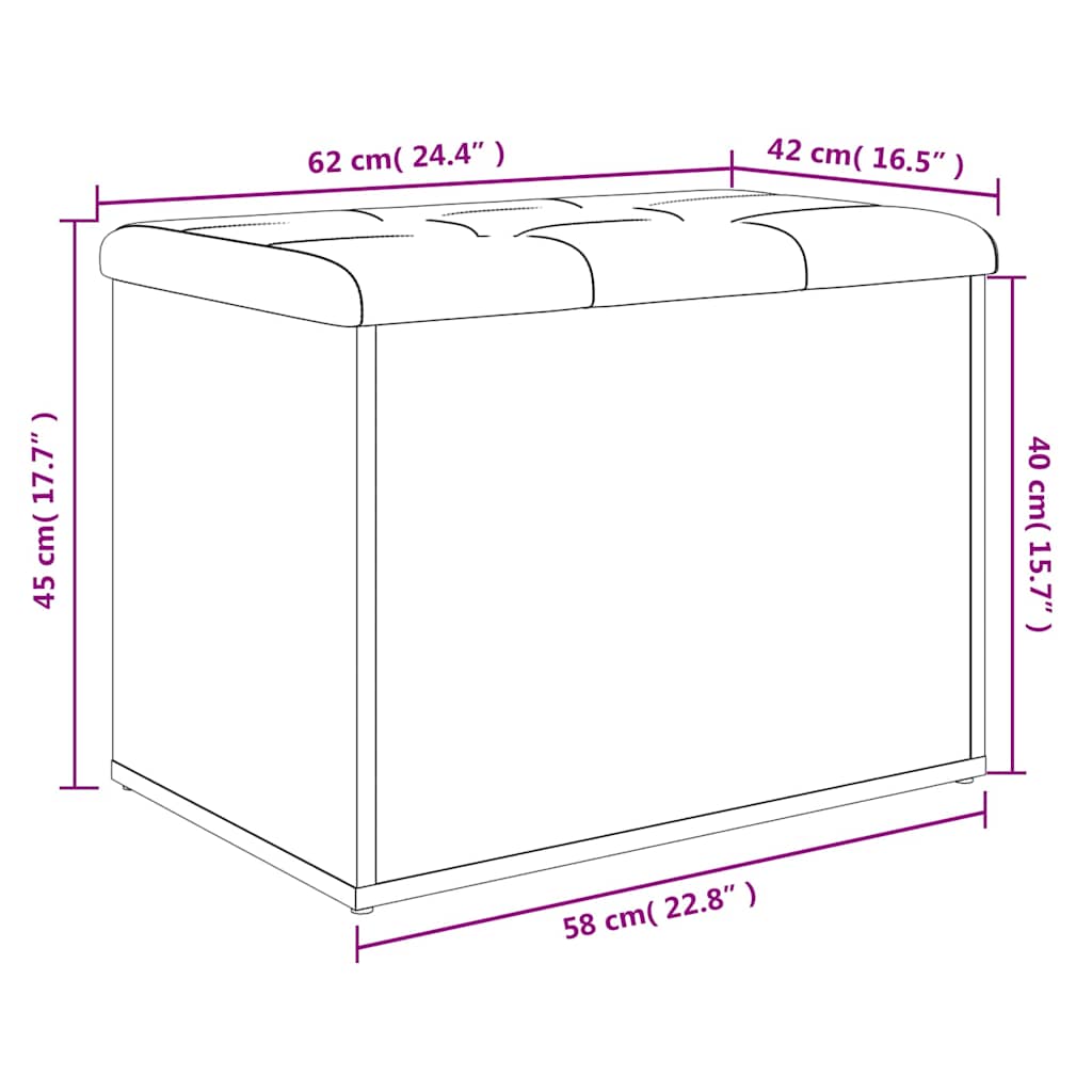 Klupa za odlaganje Sonoma hrast 62x42x45 cm Konstruirano drvo