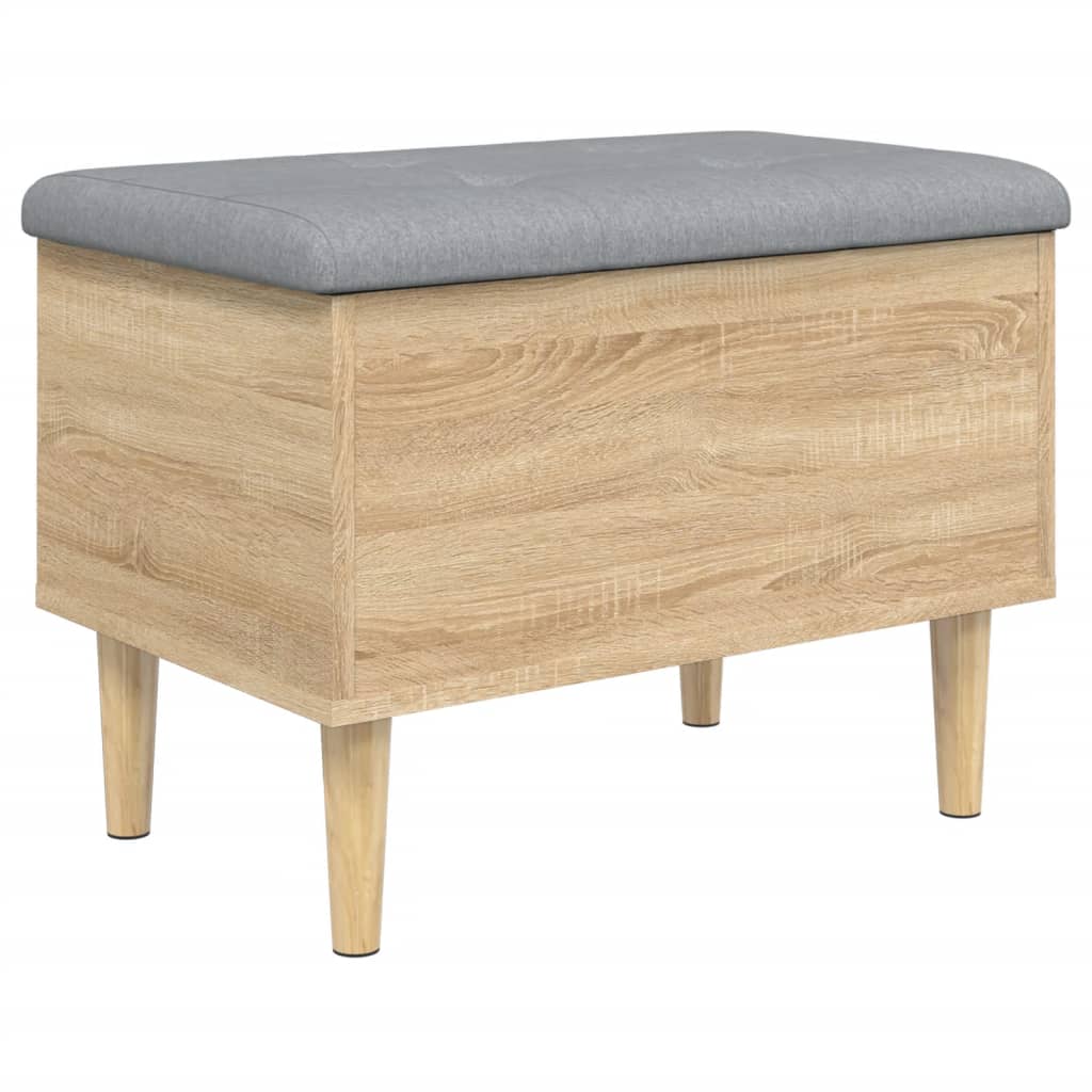 Klupa za pohranu boja hrasta 62x42x46 cm od konstruiranog drva
