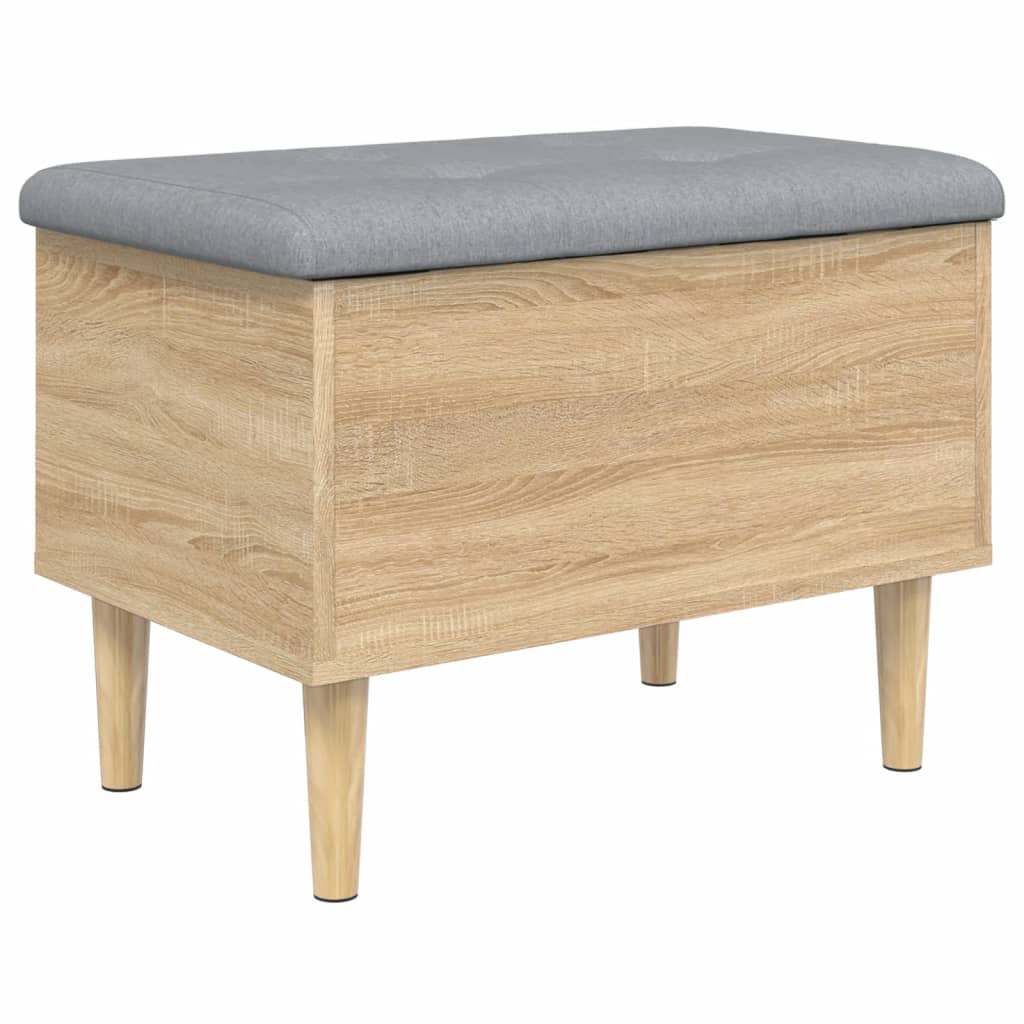 Klupa za pohranu boja hrasta 62x42x46 cm od konstruiranog drva