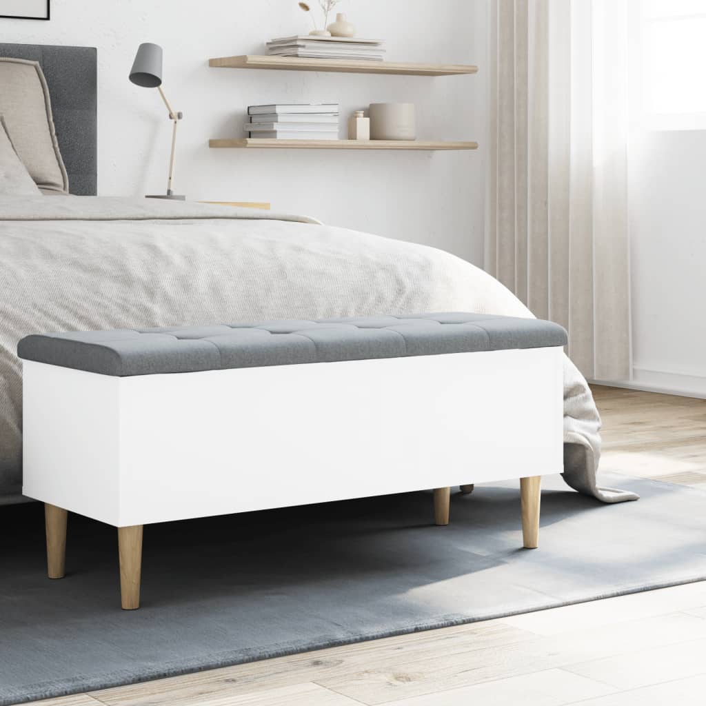 Klupa za pohranu bijela 102x42x46 cm od konstruiranog drva