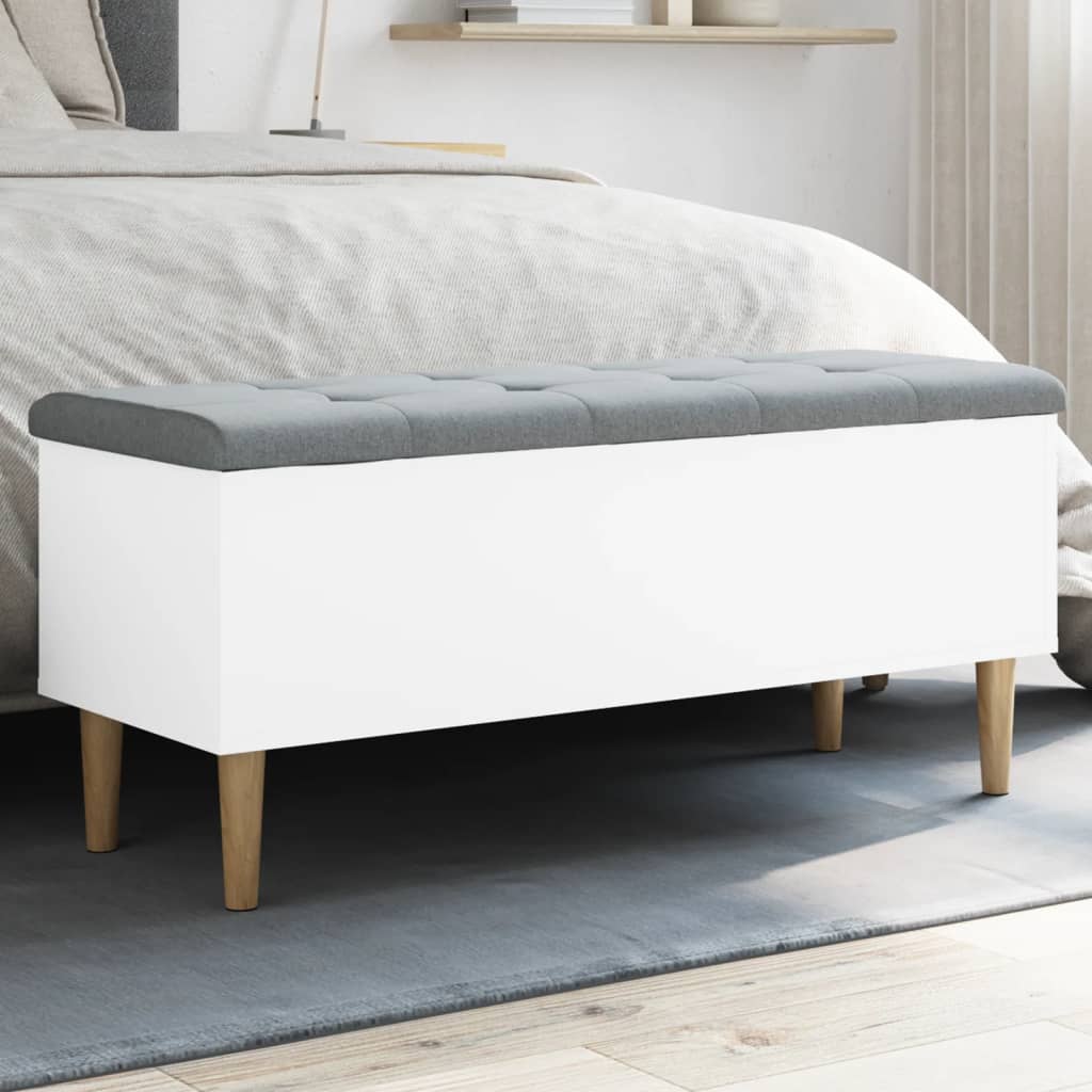 Klupa za pohranu bijela 102x42x46 cm od konstruiranog drva