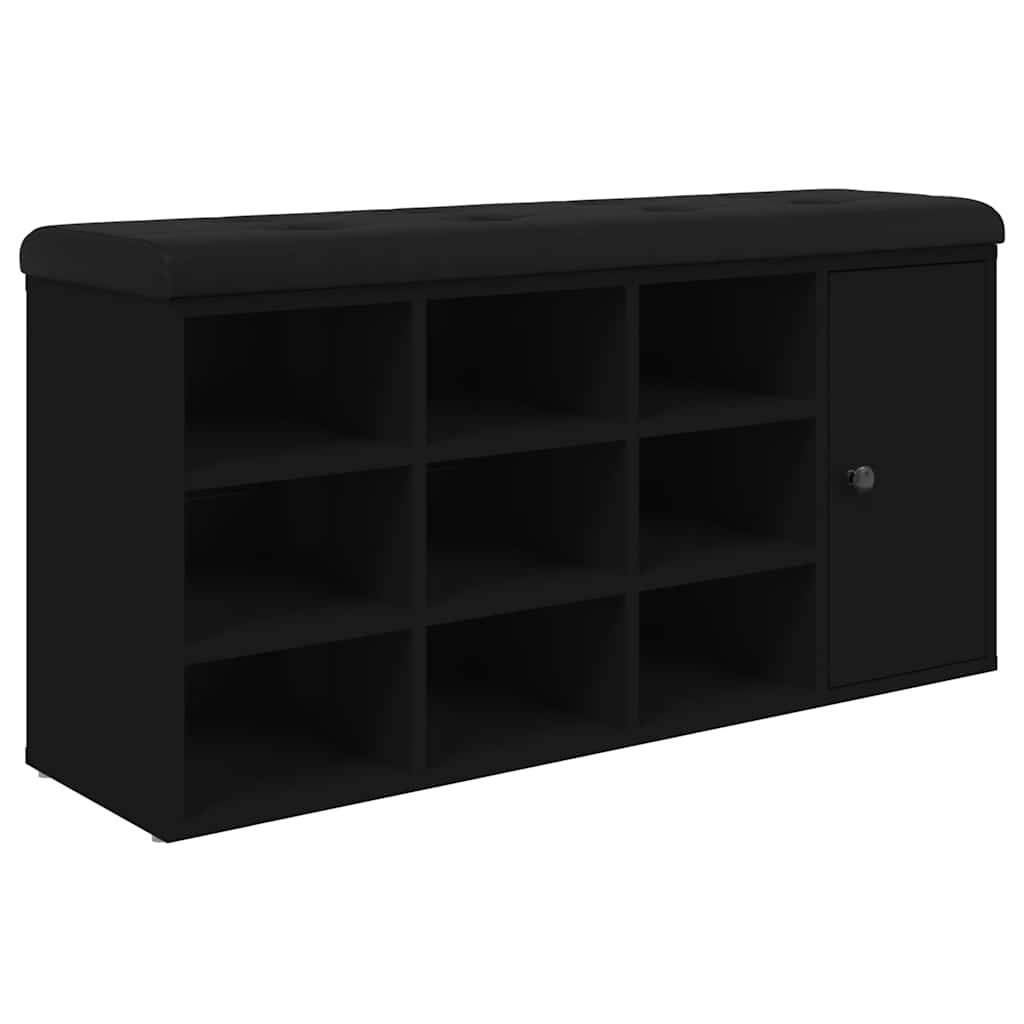 Klupa za cipele crna 102 x 32 x 50 cm od konstruiranog drva