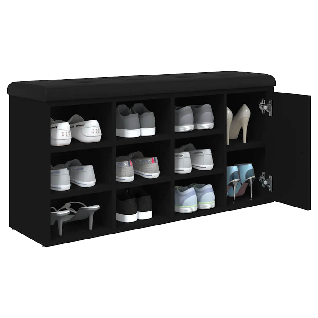 Klupa za cipele crna 102 x 32 x 50 cm od konstruiranog drva