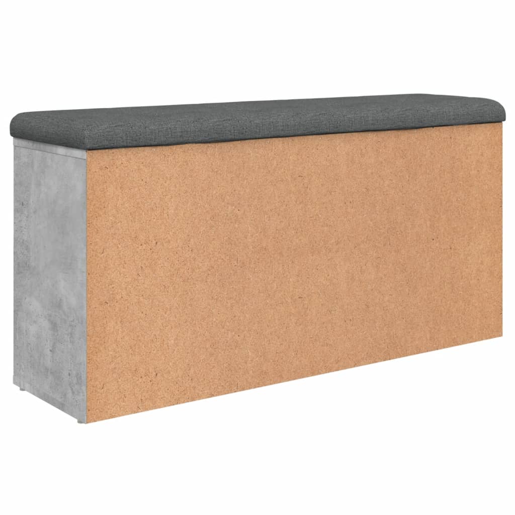 Klupa za cipele siva boja betona 102x32x50 cm konstruirano drvo