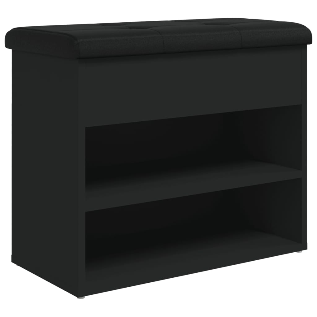 Klupa za cipele crna 62x32x50 cm od konstruiranog drva