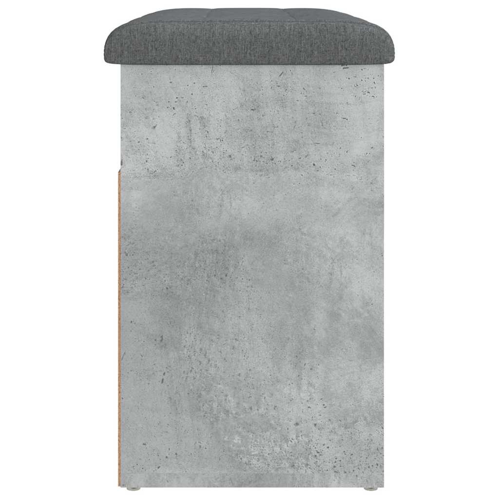 Klupa za cipele siva boja betona 62x32x50 cm konstruirano drvo