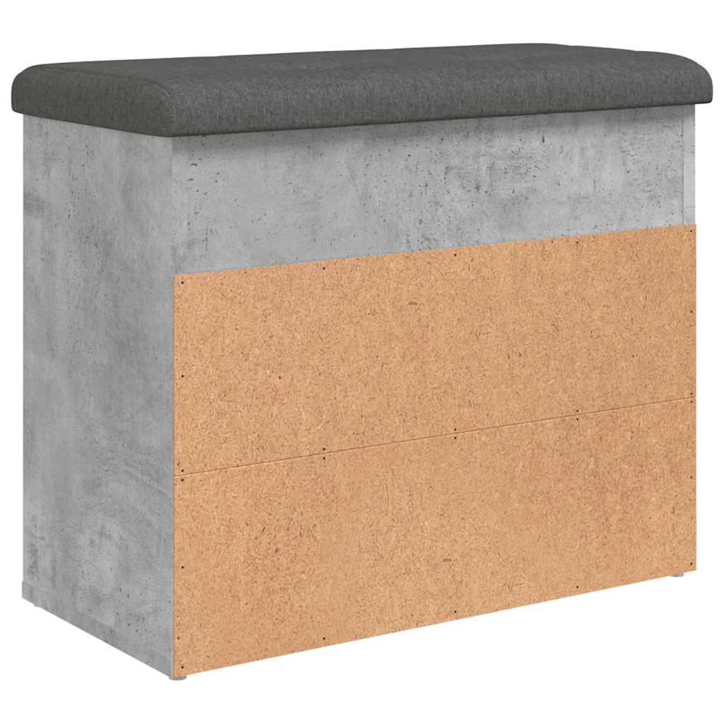 Klupa za cipele siva boja betona 62x32x50 cm konstruirano drvo