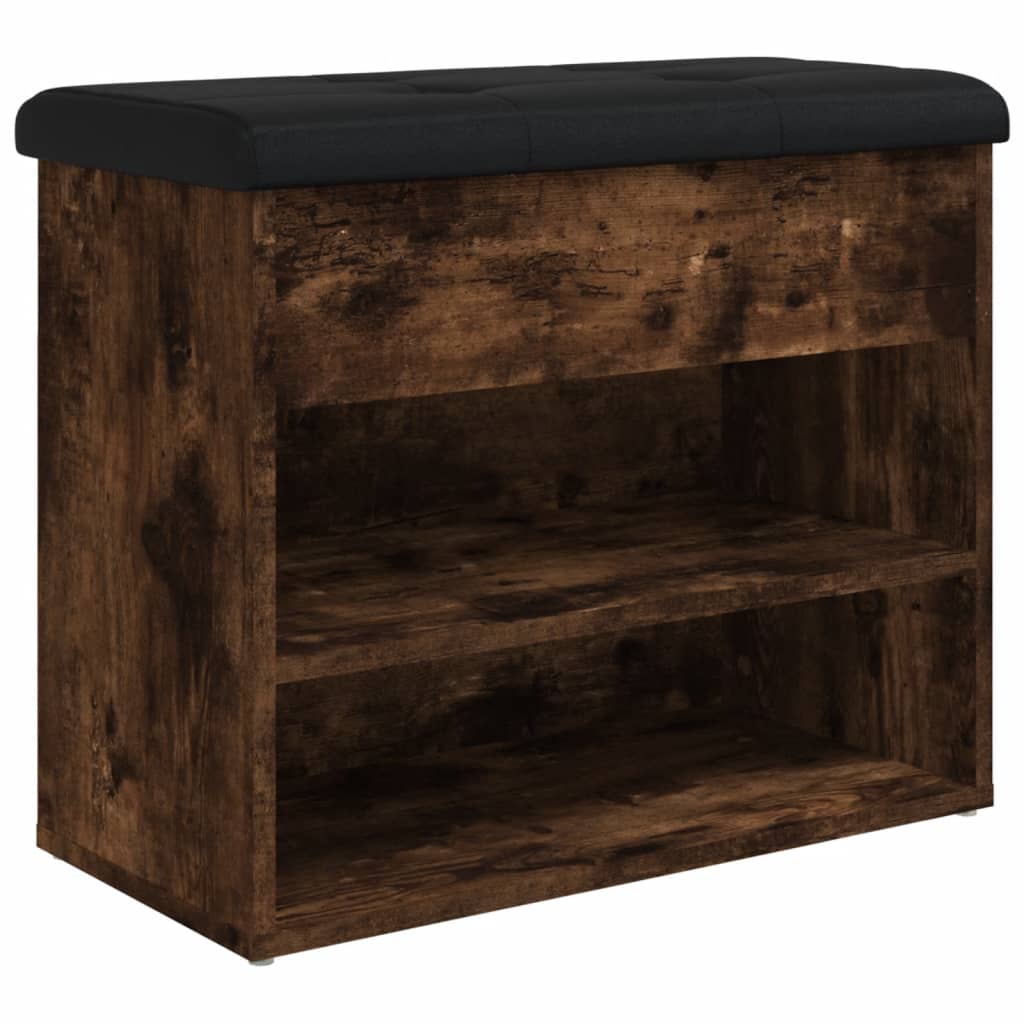Klupa za cipele boja dimljenog hrasta 62x32x50 cm drvena