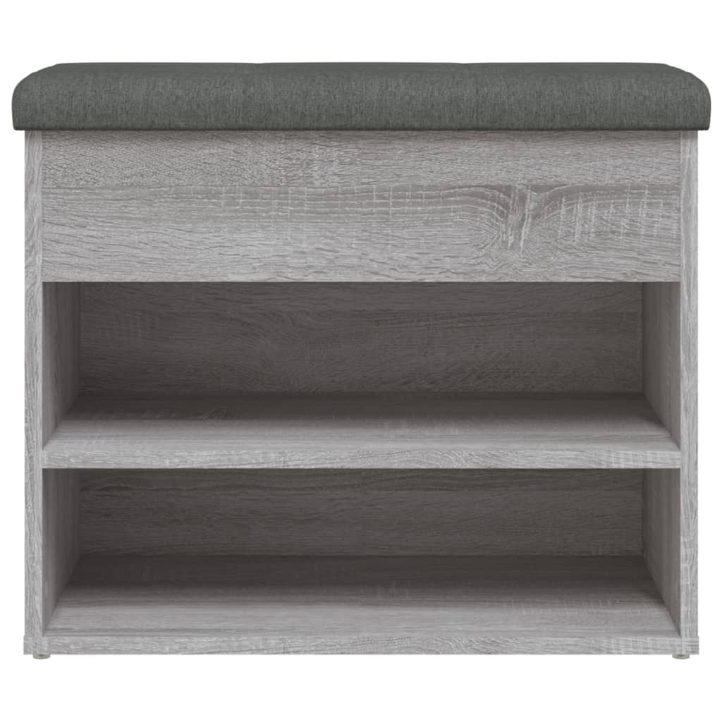Klupa za cipele siva boja hrasta 62x32x50 cm konstruirano drvo