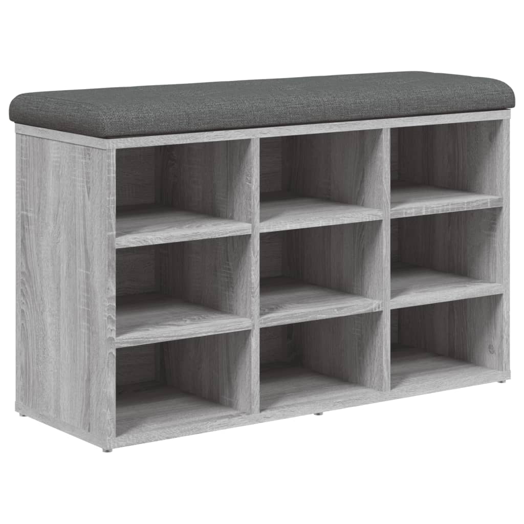 Klupa za cipele siva boja hrasta 82x32x50 cm konstruirano drvo