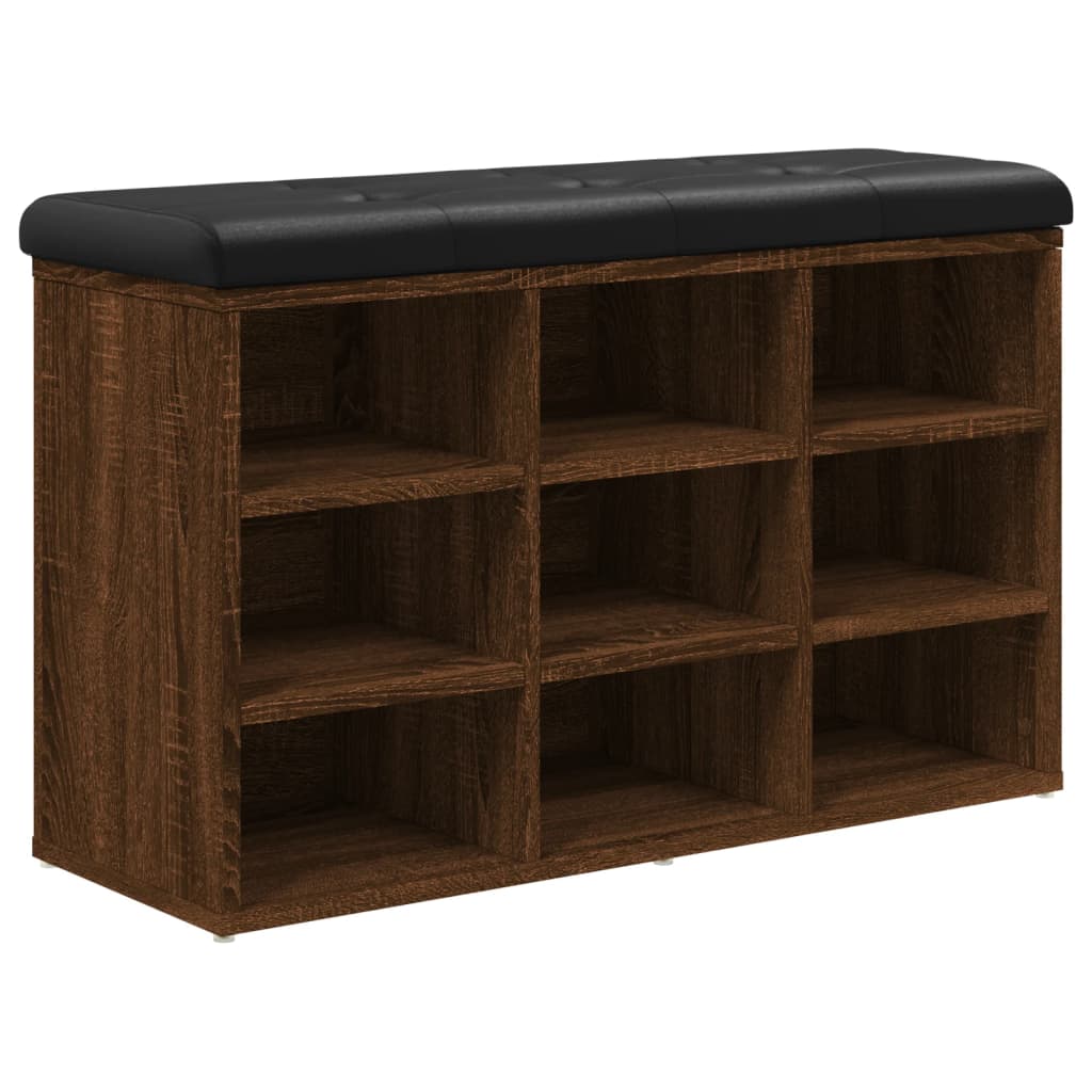 Klupa za cipele smeđa boja hrasta 82x32x50 cm konstruirano drvo
