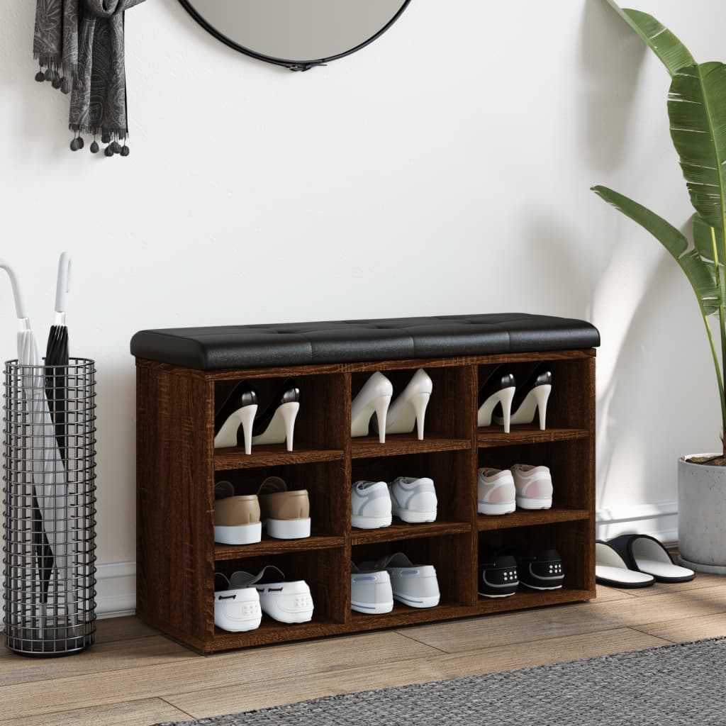 Klupa za cipele smeđa boja hrasta 82x32x50 cm konstruirano drvo