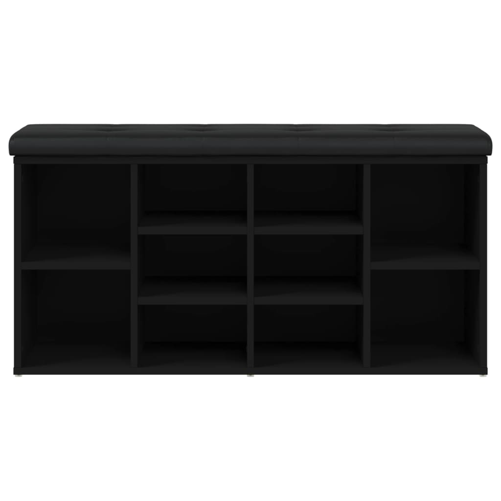 Klupa za cipele crna 102 x 32 x 50 cm od konstruiranog drva