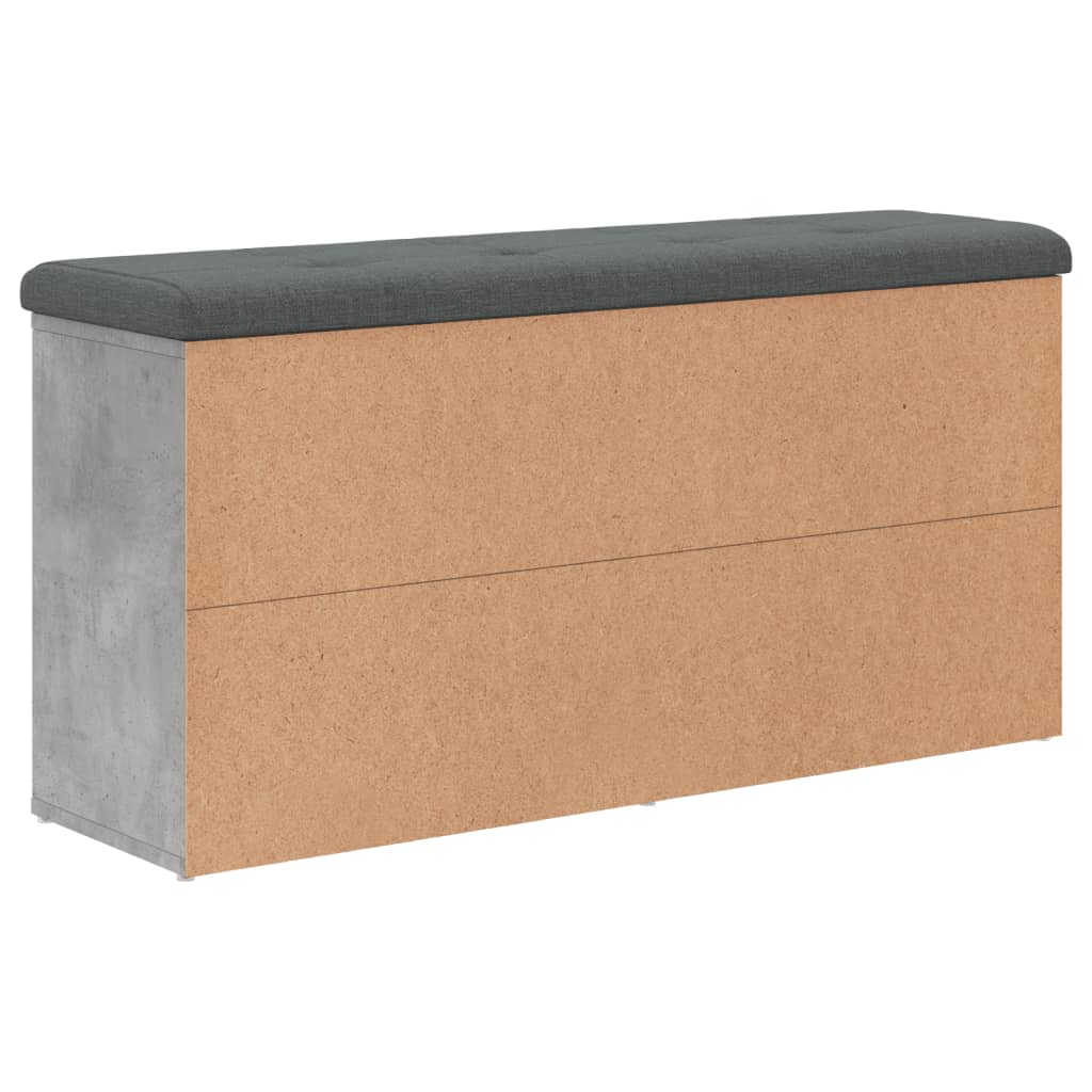 Klupa za cipele siva boja betona 102x32x50 cm konstruirano drvo