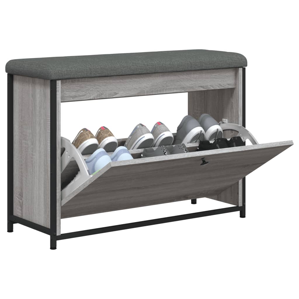 Klupa za cipele s preklopnom ladicom boja hrasta 82x32x56 cm