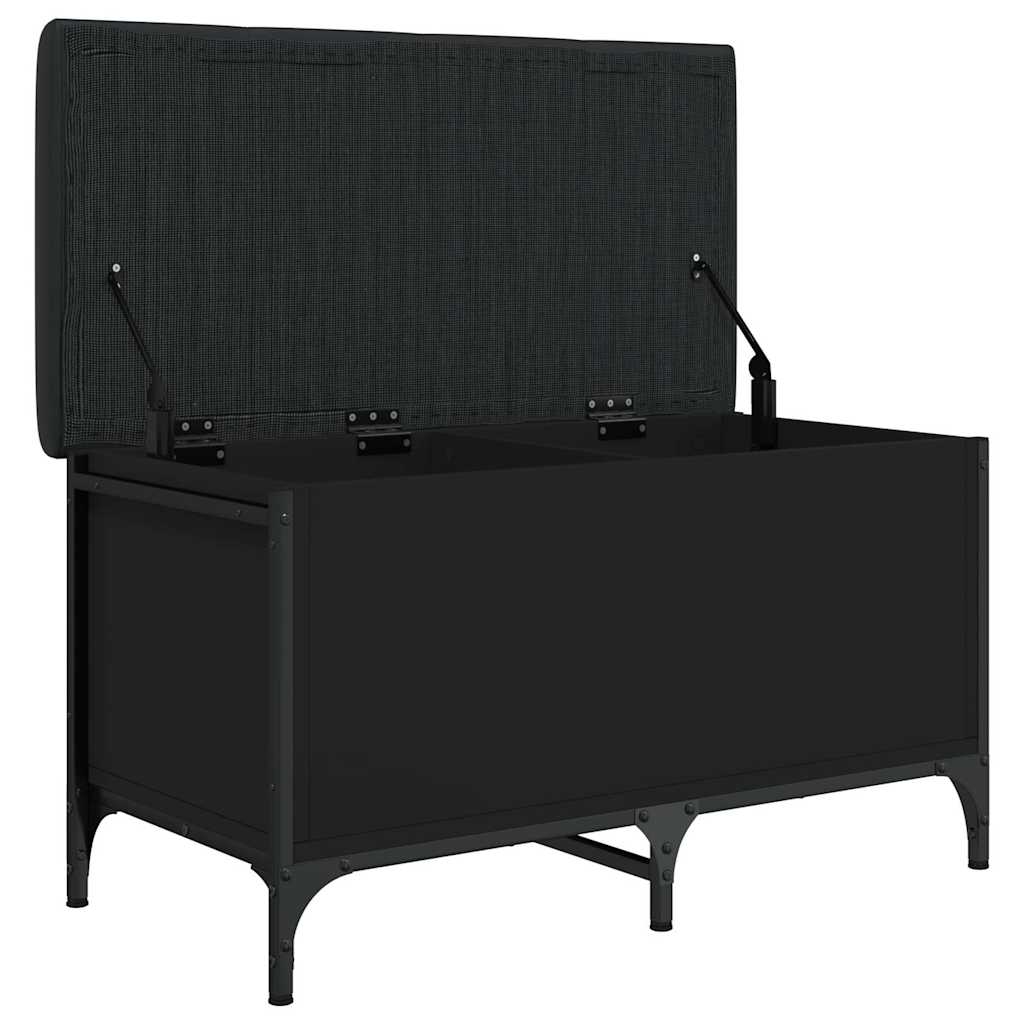 Klupa za pohranu crna 82 x 42 x 45 cm od konstruiranog drva