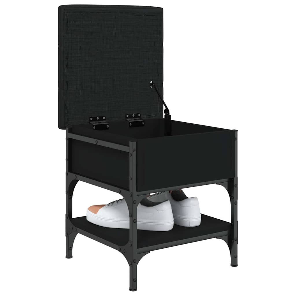 Klupa za cipele crna 42 x 42 x 45 cm od konstruiranog drva